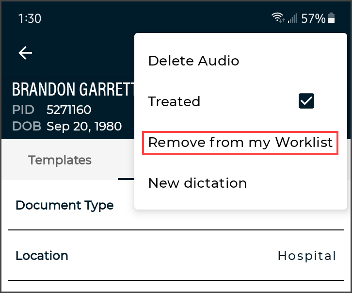 Remove from Worklist