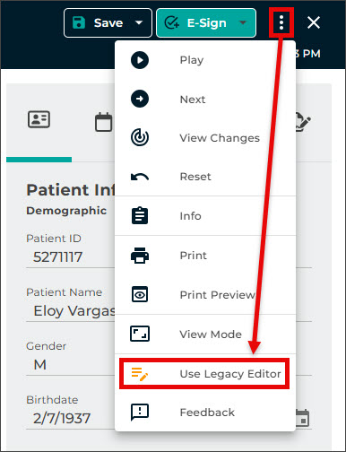 Legacy Editor