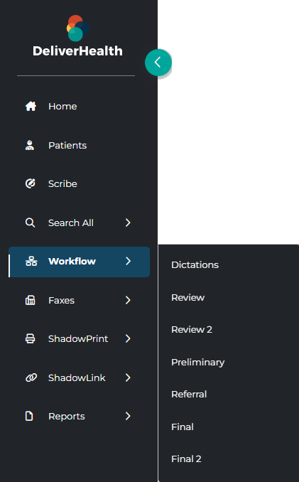 Workflow tab sub-tabs