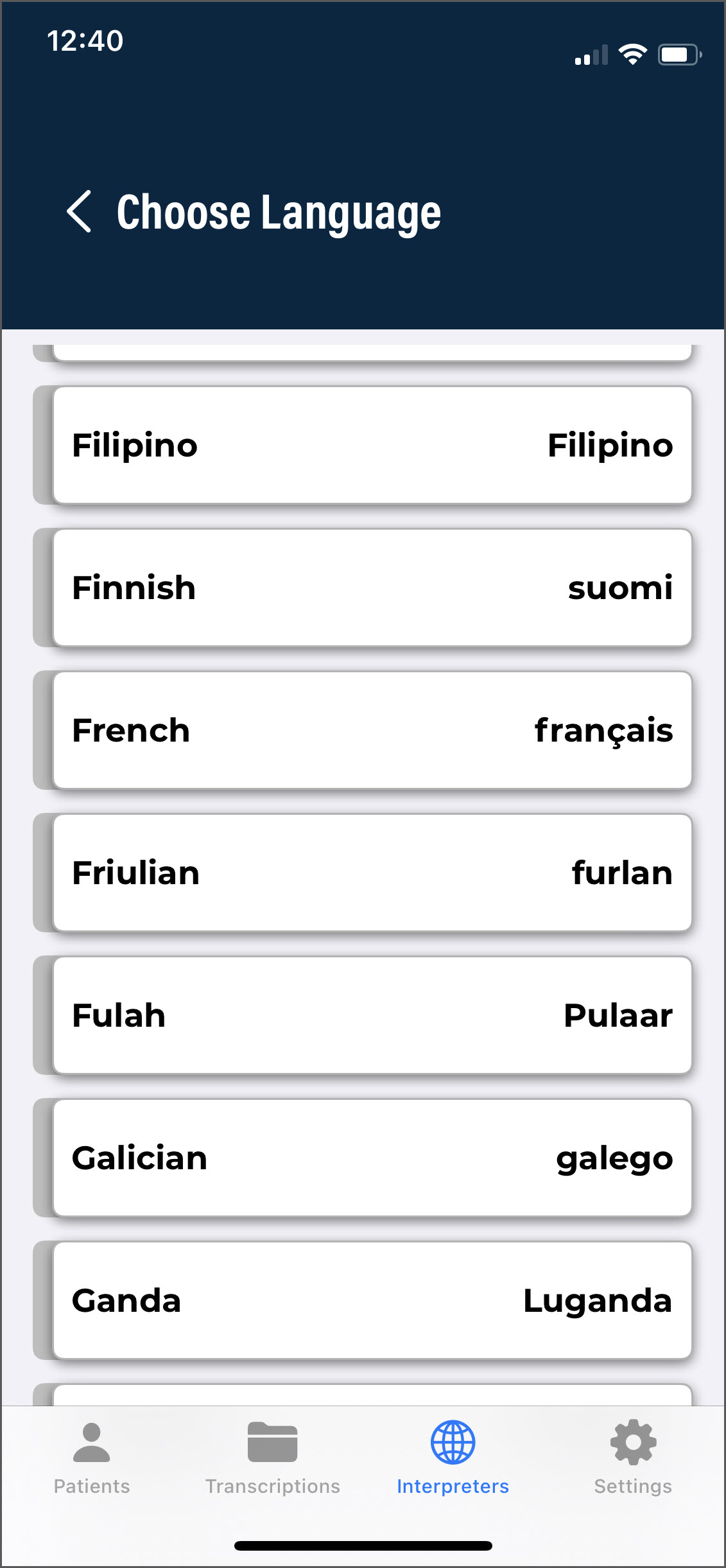 !Language List